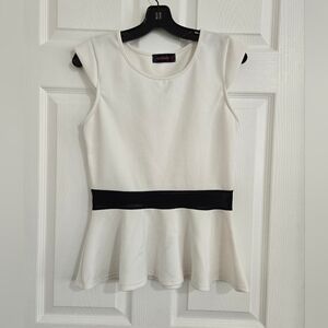 Annabelle Tank Top Blouse Women's Size M Sleeveless Peplum White Semi-Casual